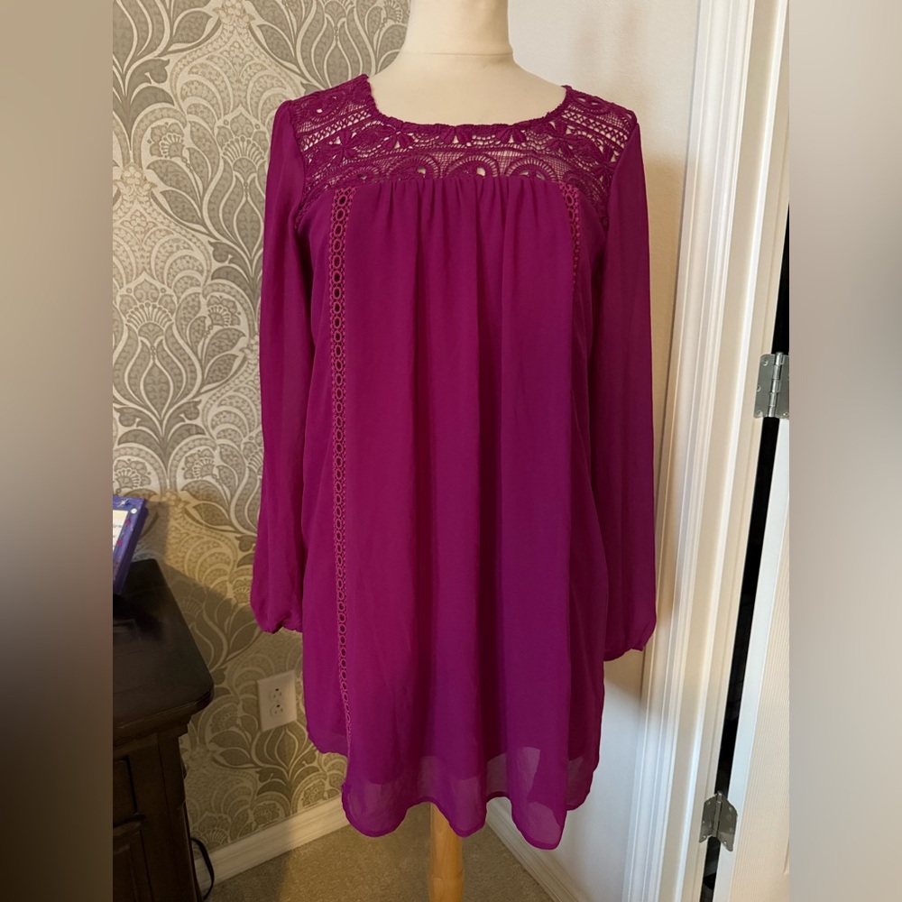 Sequin Hearts Magenta Dress